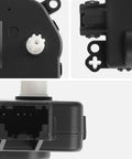 Close-up of Plug And Play Aftermarket HVAC Air Door Actuator for Ford F 150 2015 Through 2018, showing connectors and gear.