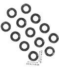Heavy Duty Wave Spring Washers Set 500Pcs Assortment Kit Compression Type Gasket Machine Gasket Spring Steel Wave Washers For Machinery And Automotive Repairs Prevent Loosening And Dampens Vibration. black wave washers, 0.4 in / 1.0 cm