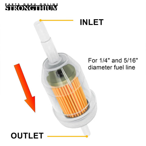 Inline Fuel Filter With Magnet For One Quarter And Five Sixteenth Inch Fuel Lines Fits Briggs And Stratton lawn mowers