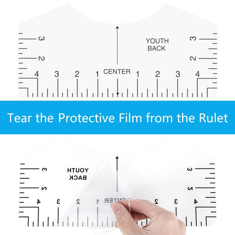 12 Pack T Shirt Ruler Guides for Vinyl Alignment and Centering Designs, DIY Friendly Rulers for Heat Press, Youth Back View
