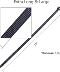 Heavy Duty 18 Inch Zip Ties 100 Pack Nylon Cable Ties With 175 Lb Tensile Strength Outdoor UV Resistant Black dimensions