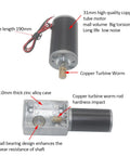 12V DC Gear Motor With 8mm Shaft 200RPM Reversible Geared Motor High Torque And Low Noise shown with copper tube motor and zinc alloy case