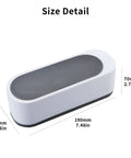Ultrasonic Cleaner For Glasses Jewelry And Dentures Portable Small Desktop Machine dimensions with anti-slip base feature.