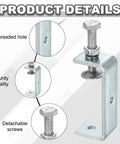 Detailed view of Beefy Carbon Steel C Clamps set showing threaded hole, sturdy quality, and detachable screws.