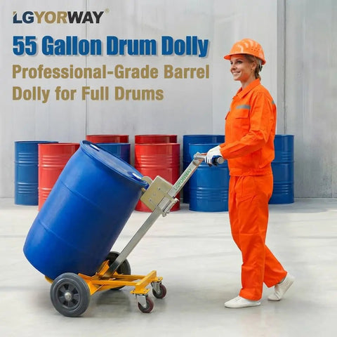 Heavy Duty Drum Truck And 55 Gallon Barrel Cart Reinforced Steel Frame Dolly With 1000 Lbs Capacity Smooth Rolling Workshop Beast That Crushes Heavy Jobs And Handles It Like A Pro