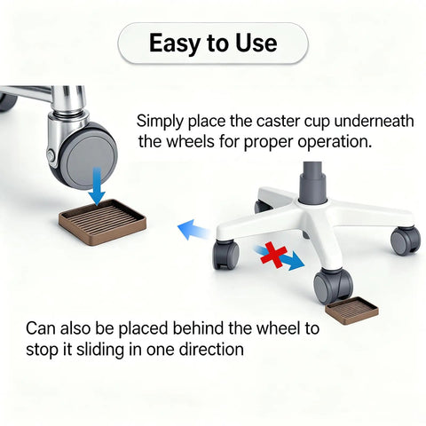 Eight Piece Brown Two Inch Square Caster Cups Safeguard Hardwood And Tile Floors By Locking Furniture Tight To Zero Out Scuffs And Slipping With A Grippy Texture That Keeps Every Set Anchored Smooth And Dead Stable under chair wheels.