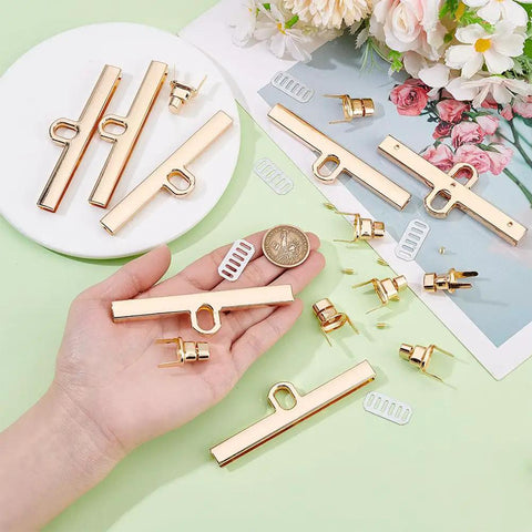 Six Durable Alloy Turn Lock Clasps With Matching Washers And Nuts For Easy Install Crafty Makers Trust This Solid Bang Buck Hardware displayed in hand.