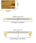 Dimensions of Beefy 6.3 Inch Cabinet Pulls Set Of 10 Gold And Nickel Knurled Brushed Finish, 184mm overall length, 32mm projection