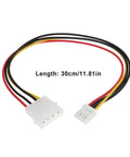 4 Pack 4 Pin Molex Male To 4 Pin Female Floppy Power Cable 30 Cm Long 18 AWG Easy Plug And Play For Three Point Five Inch Floppy Drives Old School PC Upgrade Durable Plastic Housing, 30cm cable