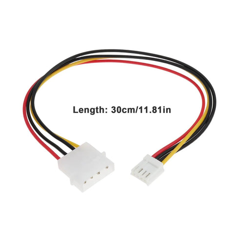 4 Pack 4 Pin Molex Male To 4 Pin Female Floppy Power Cable 30 Cm Long 18 AWG Easy Plug And Play For Three Point Five Inch Floppy Drives Old School PC Upgrade Durable Plastic Housing, 30cm cable