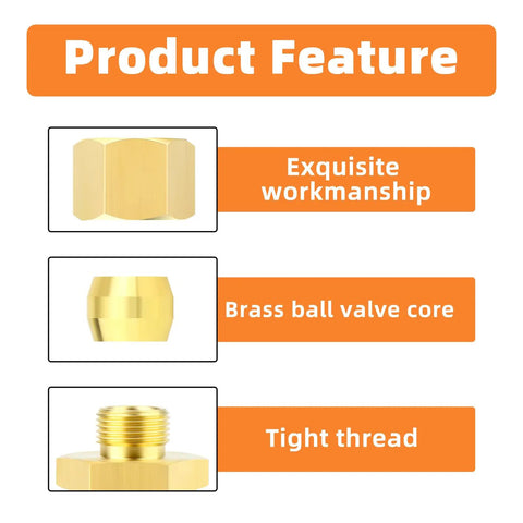 Brass Compression Union Fittings Kit 5 Pack 1/4 Inch Tube OD To 1/2 Inch NPT Female Connectors features and components
