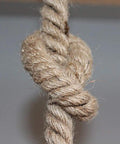 Close-up of natural rope from Coastal Rope Rattan Handwoven Pendant Lamp In Natural Finish, Boho Chic style.