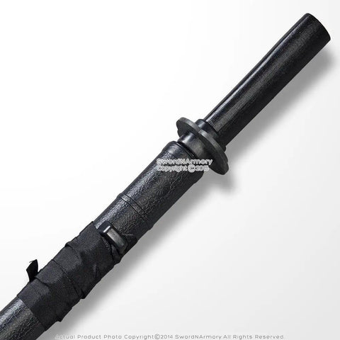 Black 31-Inch Polypropylene Ishime Textured Saya Scabbard for Training Sword with detailed grip and safe draws in Iaido practice.