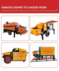Beefy Trailer Mounted Hydraulic Concrete Pump With High Flow For Nonstop Material Delivery In Commercial Buildings, Warehouses, Industrial Workshops, And Residential Developments, yellow