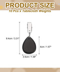 10 Pack Teardrop Tablecloth Weights With No Slip Metal Clips Marble Stone Pendant Weights 4.5x3.5 cm 8.4 cm Total Length