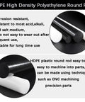 Black 3 Inch Diameter 12 Inch HDPE Round Rod For DIY Projects And Mechanical Parts Tough As Nails Built To Last High Density Polyethylene Bar Corrosion Resistant Low Water Absorption, black HDPE rod