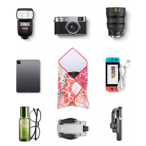 Self Adhering Lens Wrap For Cameras And Phones Protective Gear Shield Washable Cleaning And Storage Cloth With Accessories