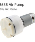 12V Micro Vacuum Pump for Aquarium Oxygen, Whisper Quiet DC Air Pump with 15 L/Min Flow shown in white and gray colors