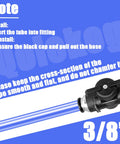 Three Eighths Inch Push To Connect Pneumatic Valve With Ball Valve For Air Flow Control and Quick Connect, 3/8 in size
