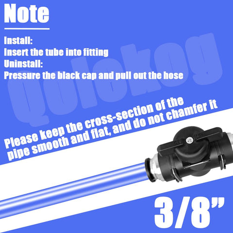 Three Eighths Inch Push To Connect Pneumatic Valve With Ball Valve For Air Flow Control and Quick Connect, 3/8 in size