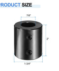 Rigid Heavy Duty Shaft Coupling Seven Eighths Inch Bore One And Three Quarters Inch Outer Diameter Two Inch Length Black Oxide Plated Steel