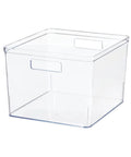 Extra Large Clear Plastic Pantry Organizer Bins With Handy Handles For Oversized Pantry Items 12 By 10.5 By 8 Inches BPA Free See Through Storage