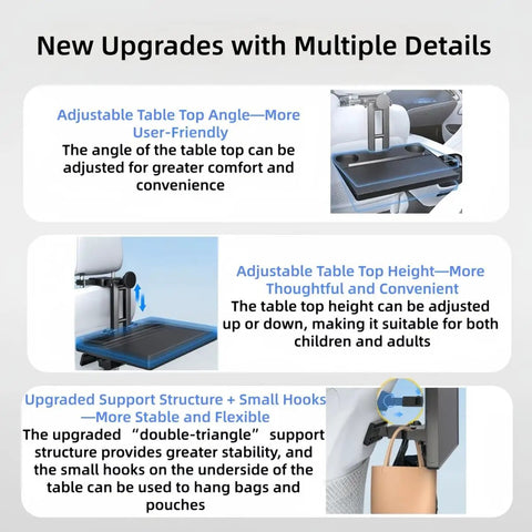Adjustable features of Slick Heavy Duty Abs Steering Wheel Dashboard Tray Compatible With Tesla Cybertruck 2023 To 2025 for versatile use.