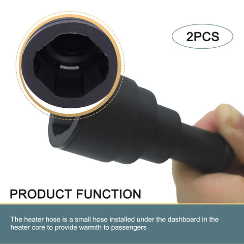 Detail of Two Pack Car Heater Hose Fittings and Quick Connect Coolant Connectors for Buick GMC Chevrolet Ford Lincoln.