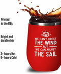 Red Edition 12oz Sailor Wine Tumbler We Can Adjust The Sail Salty Nautical Gift with printed graphic and spilling liquid
