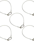 Five Pack Stainless Steel Safety Cables For Lighting Luggage Garage Doors And Cameras 20 Inch Long Load Rated Up To 88 Lbs Per Cable Easy Install