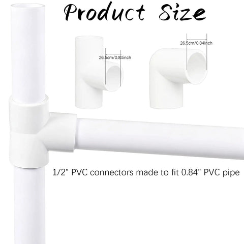 48 Piece 1/2 Inch PVC Pipe Fittings Elbow Set With 3 Way, 4 Way, 45 Degree And 90 Degree Elbows, Tee And Corner Connectors