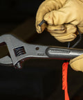 Close-up of Heavy Duty Adjustable Spud Wrench 16 Inch Long With 1 5 8 Inch Opening Fits Heavy Nuts And Bolts Up To 1 Inch Forged In USA Tether Hole