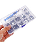 RC Repair Tool Set With Metric Screw Assortment Kit for RC Cars, including screws, bolts, nuts in a clear organized box