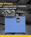High Speed Electric Chamfering Machine Sfx-D900dg, vertical compound design, blue color, suitable for precise 45-degree angle deburring.