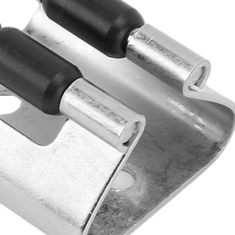 Door stopper catch and holder, 316 stainless steel, marine-grade hardware; close-up of mounting pins