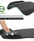 Ergonomic Mouse Pad With Gel Wrist Rest For Pain Relief, Non Slip PU Base, Smooth Surface For All Day Comfort, 9.4x8.1 Inches, Black