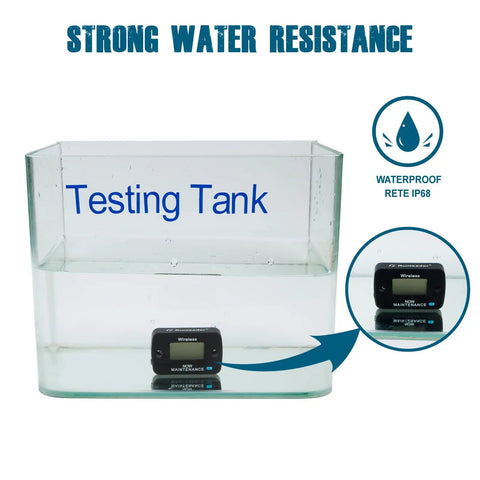 Digital Vibration Activated Hour Meter Gauge For Engine Hours Tracking And Maintenance Scheduling Keeps Tabs On Total And Run Time With Resettable Previous Hours Five Independent Maintenance Channels. waterproof hour meter in testing tank