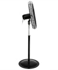 Side view of 30 Inch Industrial Heavy Duty Pedestal Oscillating Metal Stand Fan With All Metal Construction Powder Coated Rust Resistant Finish