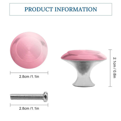 Pink Gradient Cabinet Knob Set 2 Pack Drop In Ready Aluminum Alloy And Stainless Steel Drawer Pulls 1.1in dia, 0.8in height
