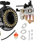 Pull Recoil Starter Carburetor For Predator 212cc And 196cc Engines with gasket, spark plug, and wrench set