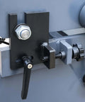 Close-up of Ultra 24 Inch Box and Pan Brake with 3 segment movable fingers and rear stops for complex sheet metal bends
