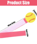 Softball Pitching Training Aid For Clean Mechanics And Realistic Throws elastic band with softball, product size shown in cm and inches