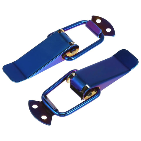 Universal Car Bumper Security Hook Clips Quick Release For Trunk Fasteners Blue 105x33mm Set Of 2