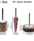80 Grit Flap Wheel Sander Set For Rotary Tools With One Eighth Inch Shank Cone Shape Abrasive Sanding Bits For Grinding And Polishing
