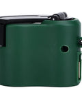 Compact green USB Hand Crank Charger Dynamo Power Bank For Outdoor Adventures with USB port and strap
