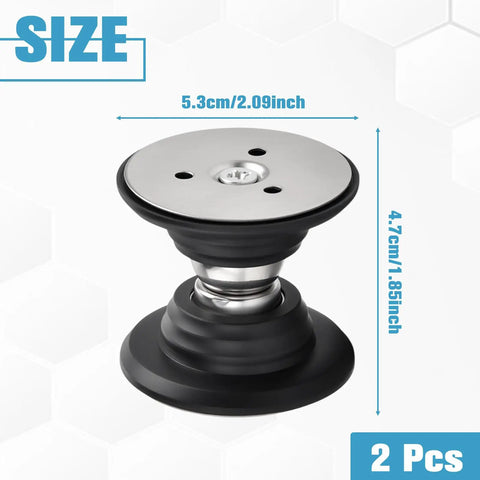Two Pack Magnetic Door Catch And Holder Kit For RV And Home, dimensions 5.3cm x 4.7cm, black base, silver top