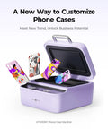 Auto 3D Vacuum Phone Case Heat Press Machine For Custom Sublimation Printing On Curved IPhone And Android Covers showing various printed phone cases.