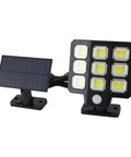 Eminchu Solar Flood Light for Patio Yard, 240 LED with solar panel and nine LED lights for outdoor use.