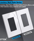 100 Pack 1 Gang Screwless Wall Plate Gloss Snow White Dope Decorator Outlet Cover For Light Switch Dimmer USB GFCI Wallplate