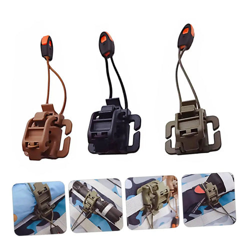 3 Pack Flashlight Buckle Clips Built Tough Durable Outdoor Gear Clamps with Quick Release for Whistle and Backpack Strap Management